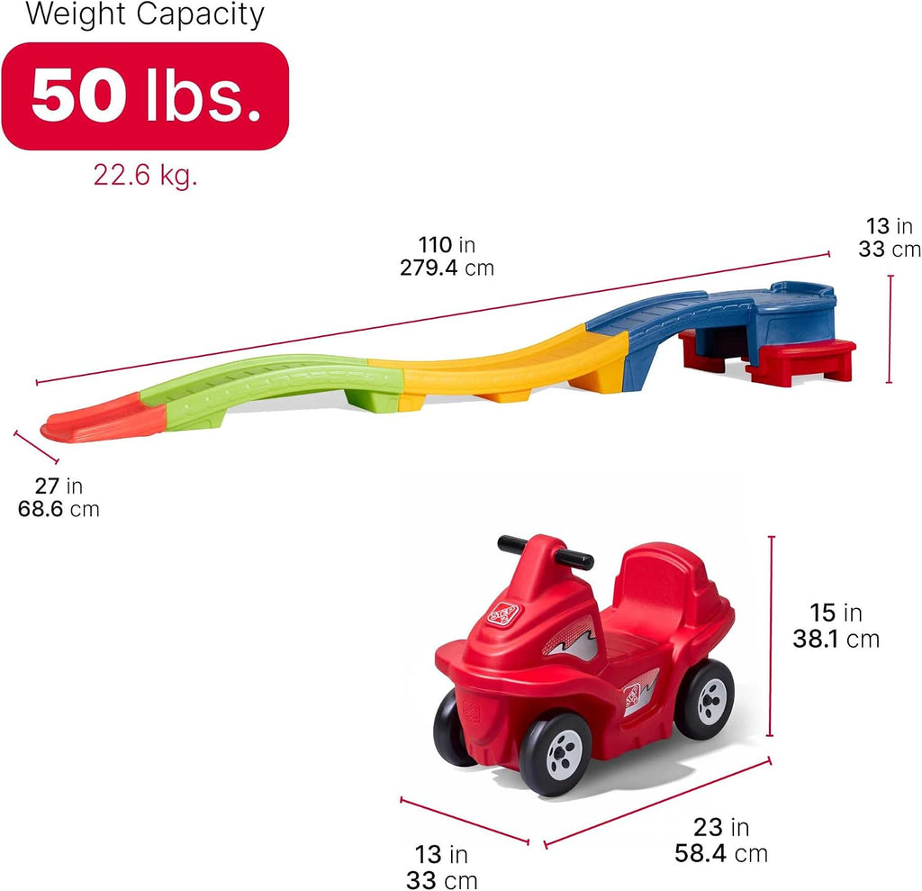 Step2 Up & Down Rapid Ride & Hide Roller Coaster Toy for Kids, 9 Ft Track