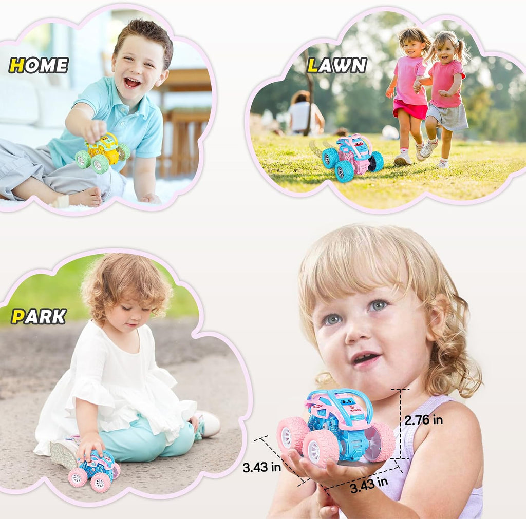 LODBY Car Toys for 2 3 4 Year Old Girls Gifts, Pull Back Cars Toys for Toddler Age 2-6, Monster Trucks for Kids Boys Toys Age 2-6 Year Old Girl Birthday Gifts