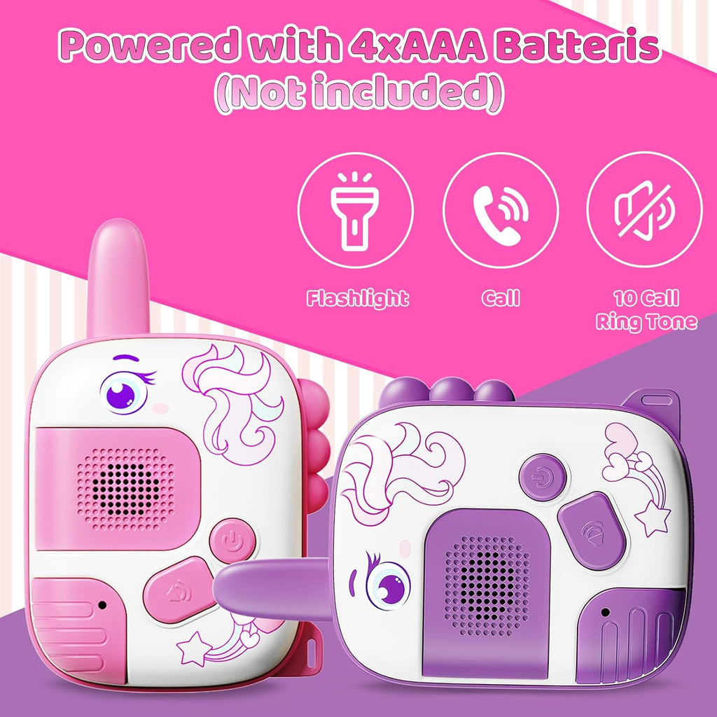 Kids Walkie Talkies for Girls Ages 3-8, Unicorn Long Range Walkie Talkie