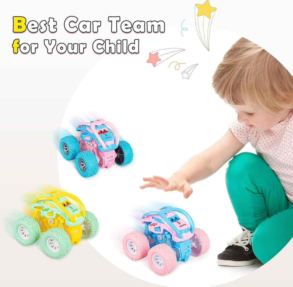 LODBY Car Toys for 2 3 4 Year Old Girls Gifts, Pull Back Cars Toys for Toddler Age 2-6, Monster Trucks for Kids Boys Toys Age 2-6 Year Old Girl Birthday Gifts