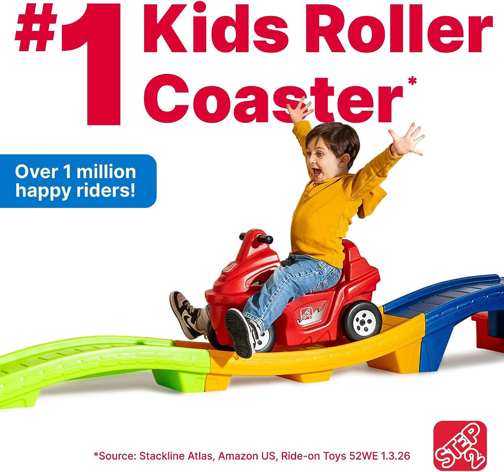 Step2 Up & Down Rapid Ride & Hide Roller Coaster Toy for Kids, 9 Ft Track