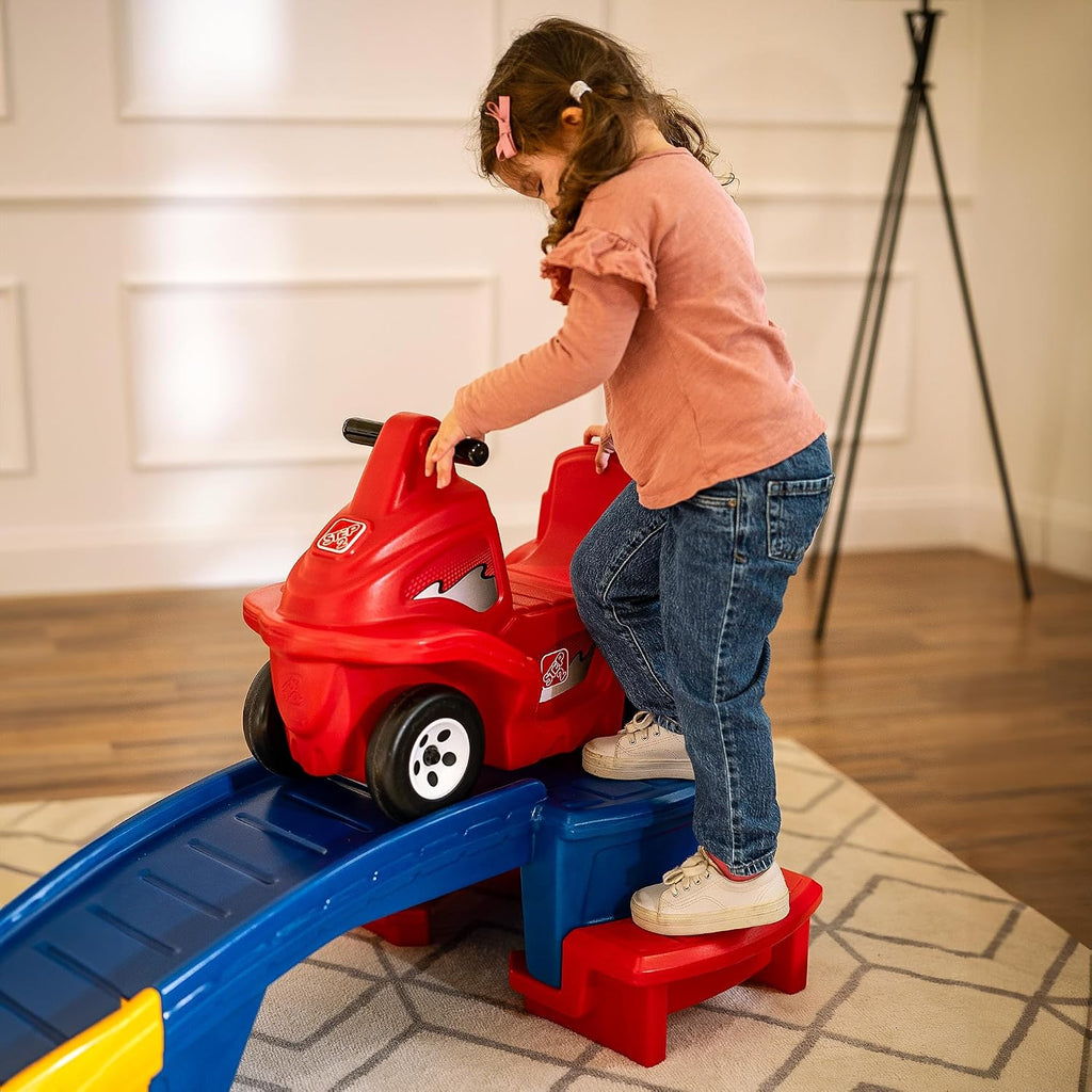 Step2 Up & Down Rapid Ride & Hide Roller Coaster Toy for Kids, 9 Ft Track