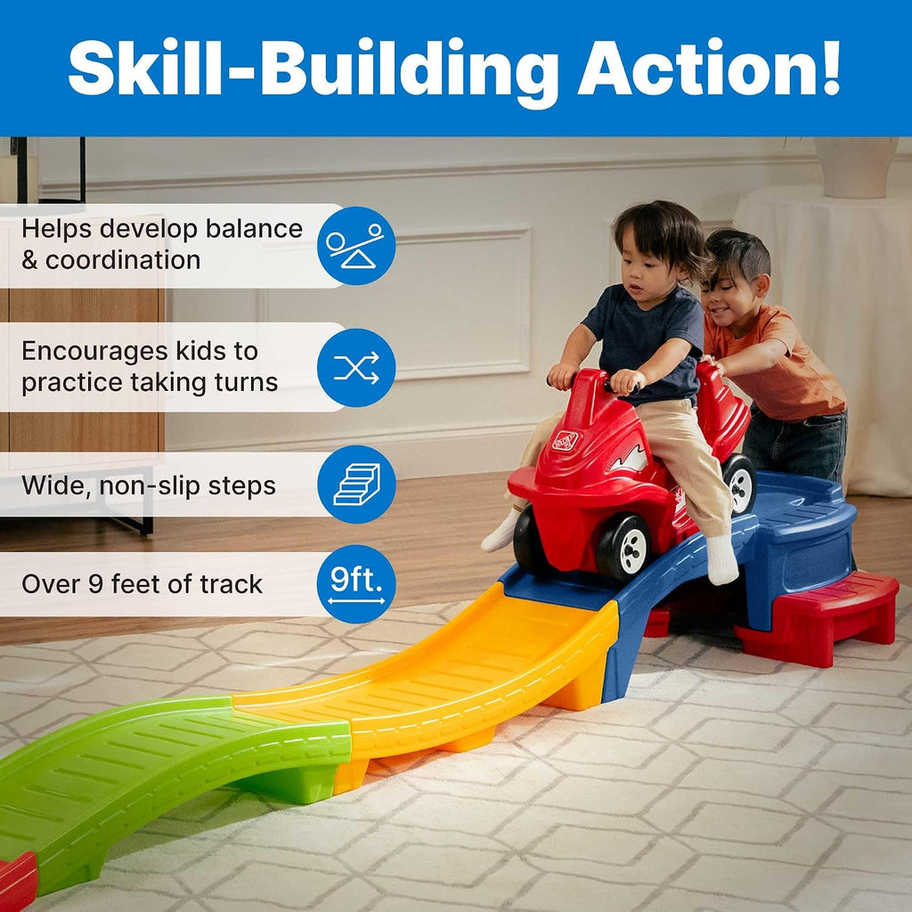 Step2 Up & Down Rapid Ride & Hide Roller Coaster Toy for Kids, 9 Ft Track