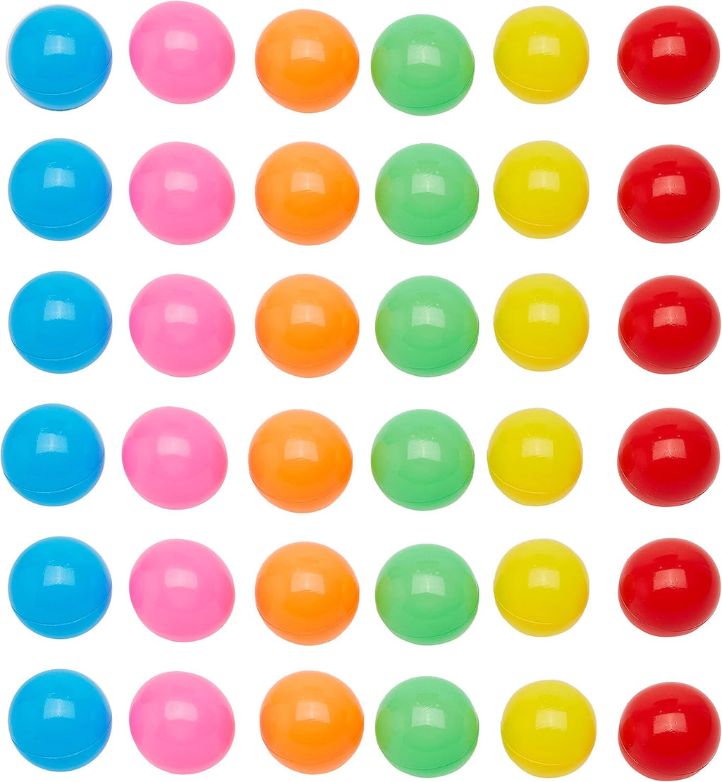 Amazon Basics BPA Free Ball Pit Balls with Storage Bag, Crush-Proof Plastic for Toddlers Kids 12+ Months Play, Phthalate Free, 6 Bright Colors, Pack of 400