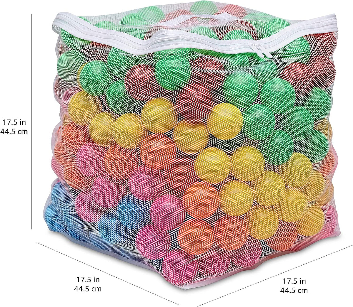 Amazon Basics BPA Free Ball Pit Balls with Storage Bag, Crush-Proof Plastic for Toddlers Kids 12+ Months Play, Phthalate Free, 6 Bright Colors, Pack of 400